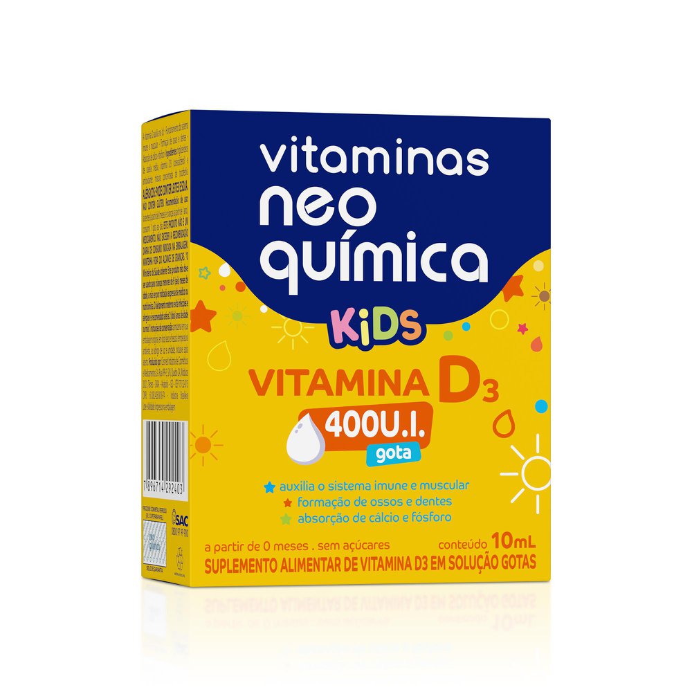 Neo Química Vitaminas Kids Vitamina D3 Gotas 400UI - 10ml