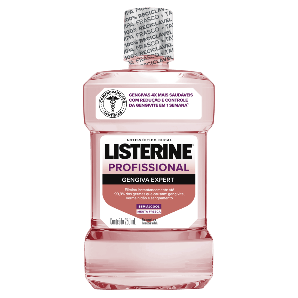 Enxaguante Bucal Zero Álcool Menta Fresca Listerine Gengiva Expert - 250ml
