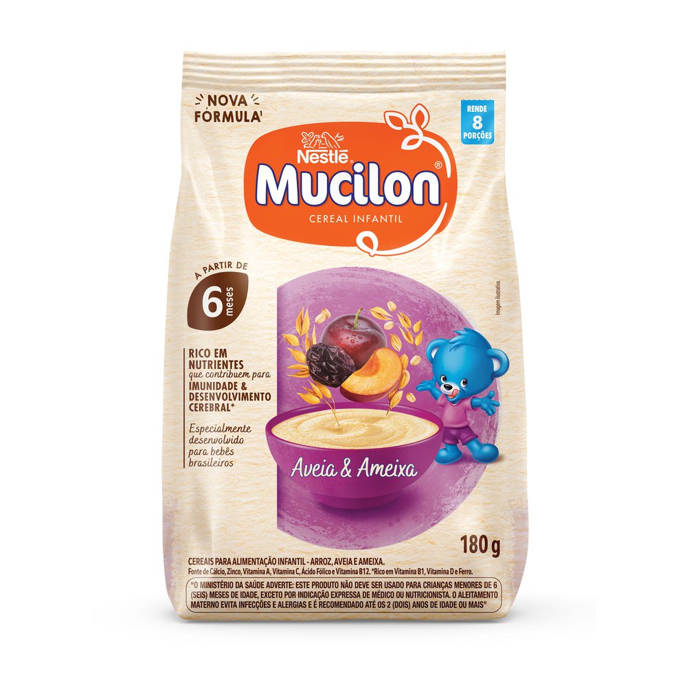 Cereal Infantil Aveia e Ameixa Mucilon Pacote 180g