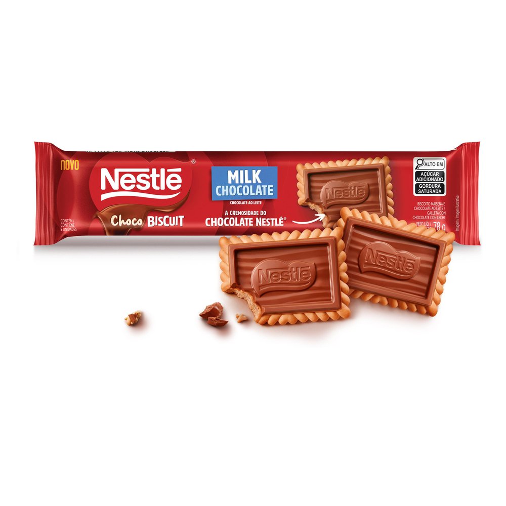 Biscoito com Chocolate Chocobiscuit Nestlé Ao Leite -78g - Imagem 3