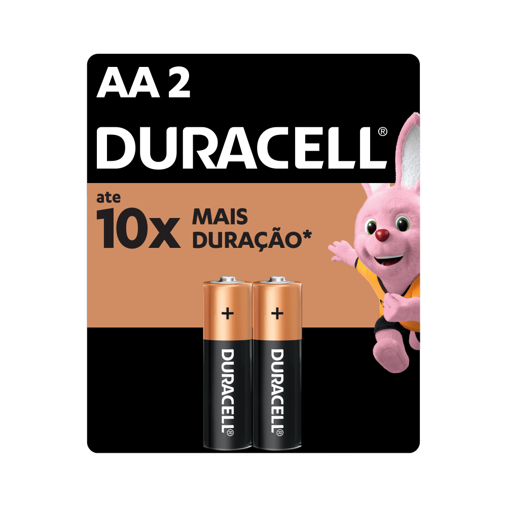 Pilhas AA Alcalina Duracel Pequena - 2 Unidades