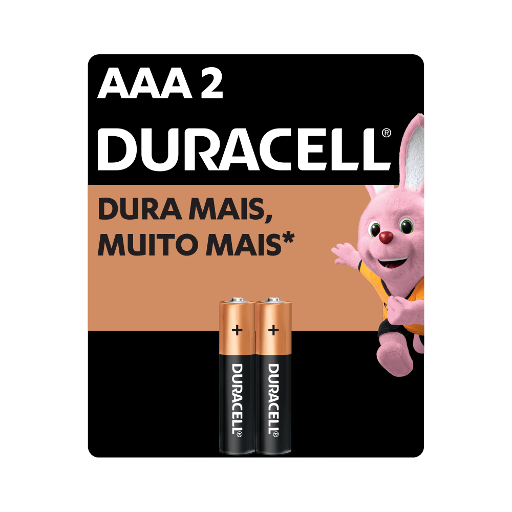 Pilhas AAA Alcalina Palito Duracell - 2 Unidades