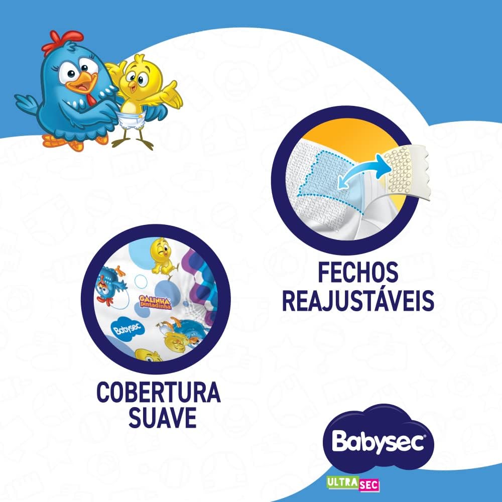 Babysec Fralda Descartável Ultra Hiper XXG 48un - Ultra Absorção 12h, Velcro - Imagem 3