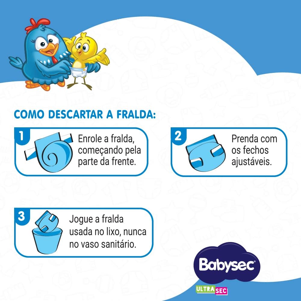 Babysec Fralda Descartável Ultra Hiper XXG 48un - Ultra Absorção 12h, Velcro - Imagem 5