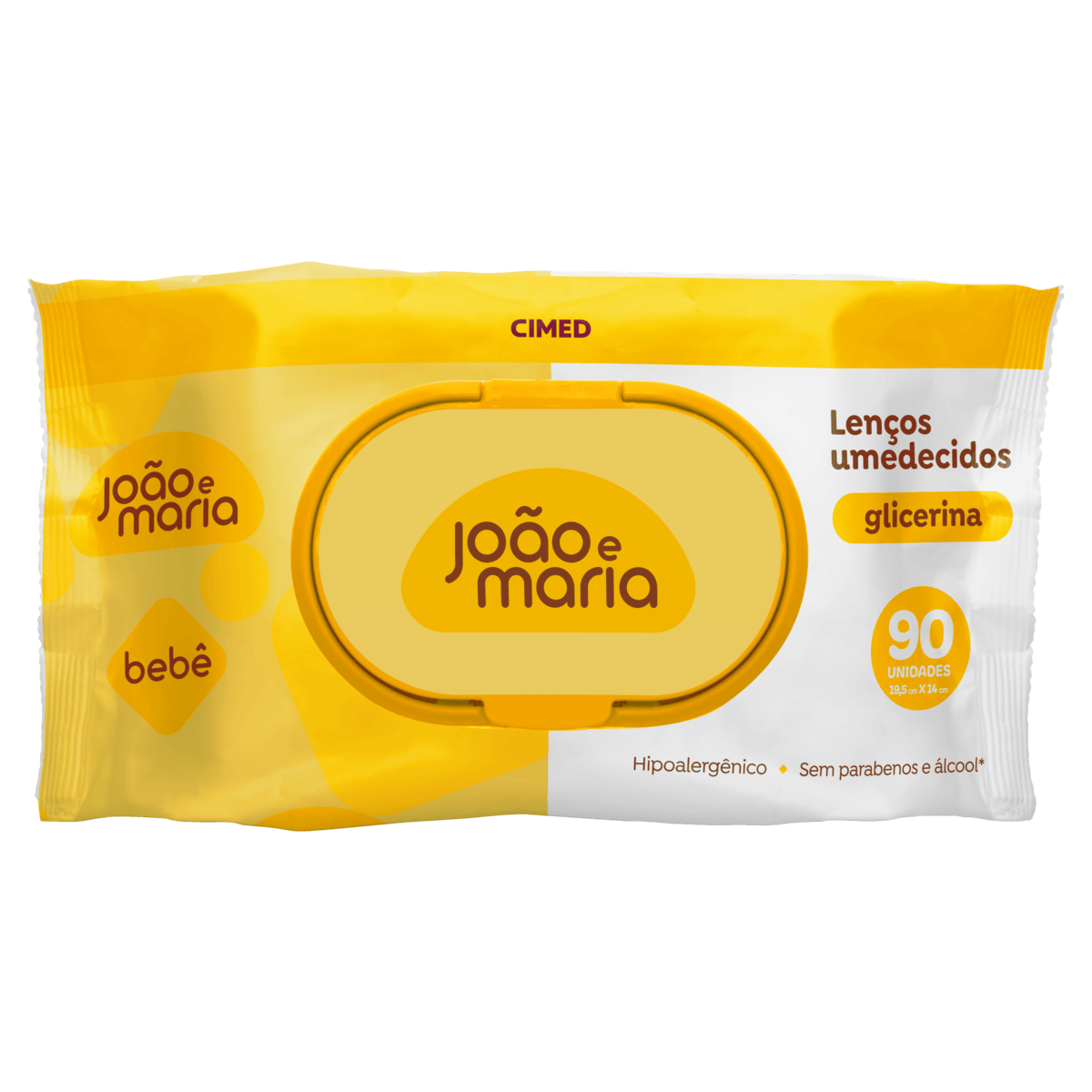 Lenço Umedecido Bebê com Glicerina e Aloe Vera João e Maria - 90 Unidades