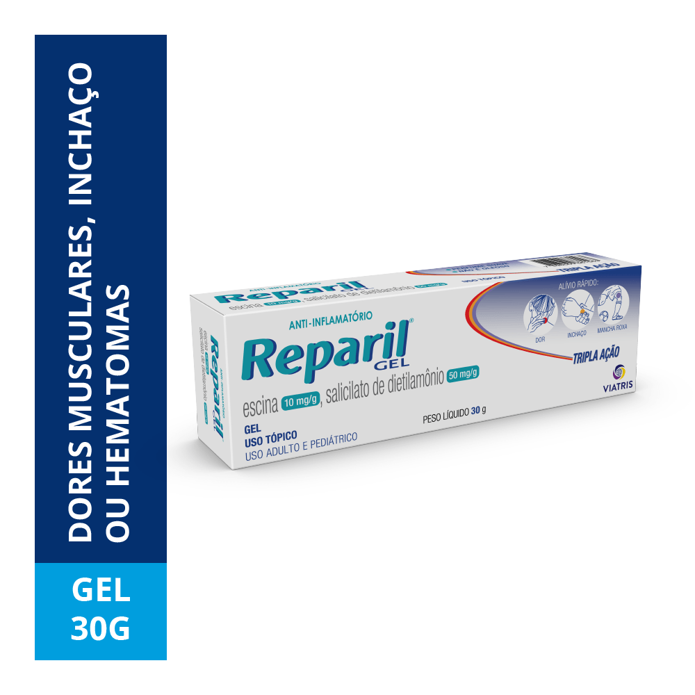 Gel Anti-Inflamatório Reparil Escina + Salicilato de Dietilamônio - 30g
