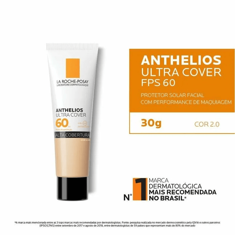 Protetor Solar Facial La Roche Posay Ultra Cover Cor Extra Clara 2.0 FPS 60 - 30g - Imagem 2