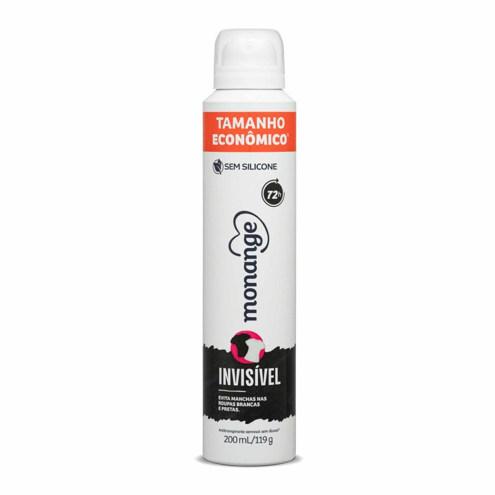 Desodorante Aerossol Antitranspirante Monange Invisível 200ml