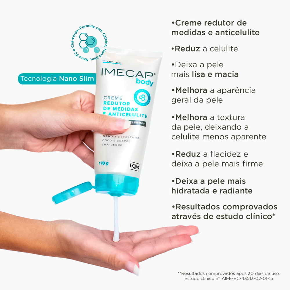 Creme Redutor de Medidas e Anticelulite Imecap Body - 170g - Imagem 3