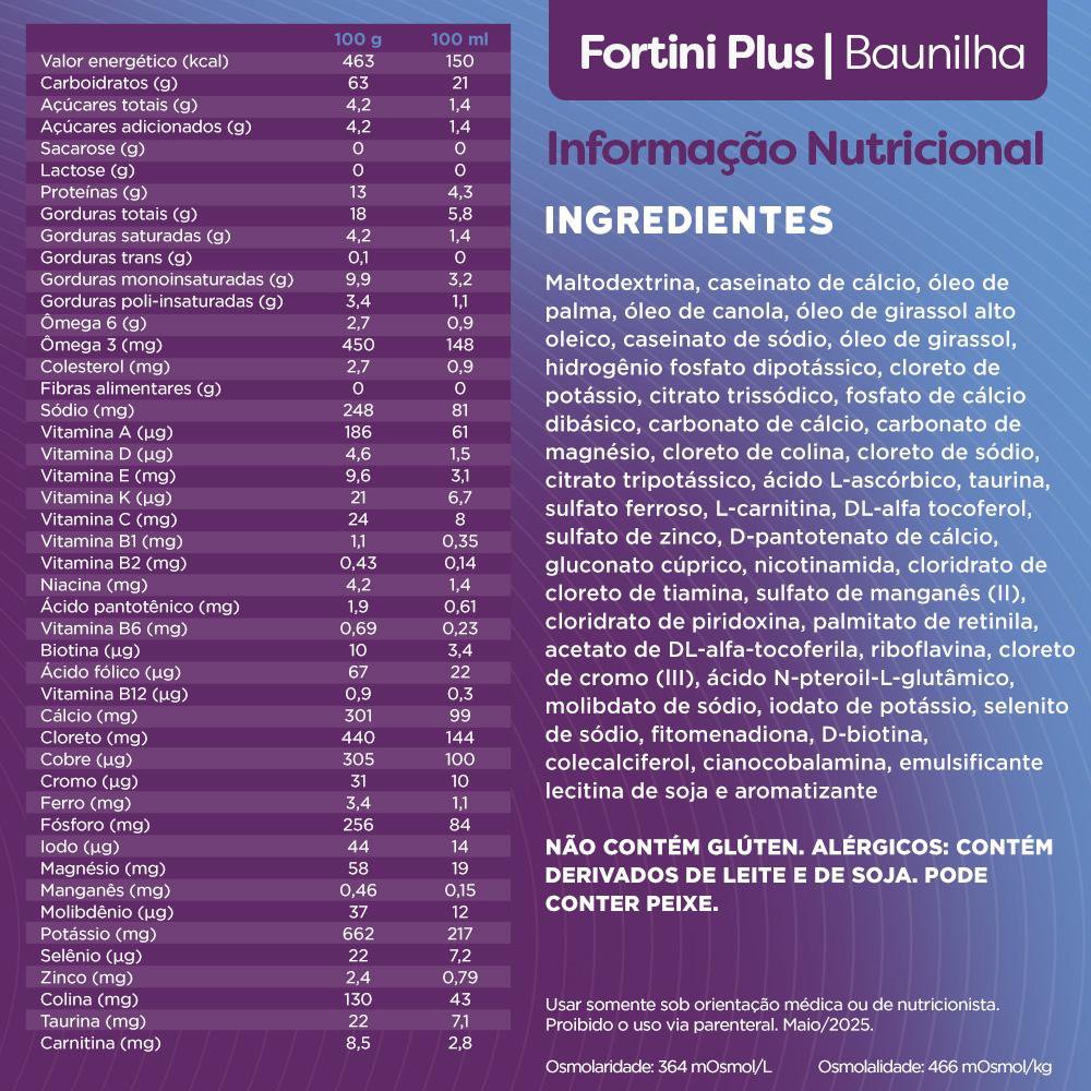 Suplemento Infantil Fortini Plus Baunilha - 400g - Imagem 4