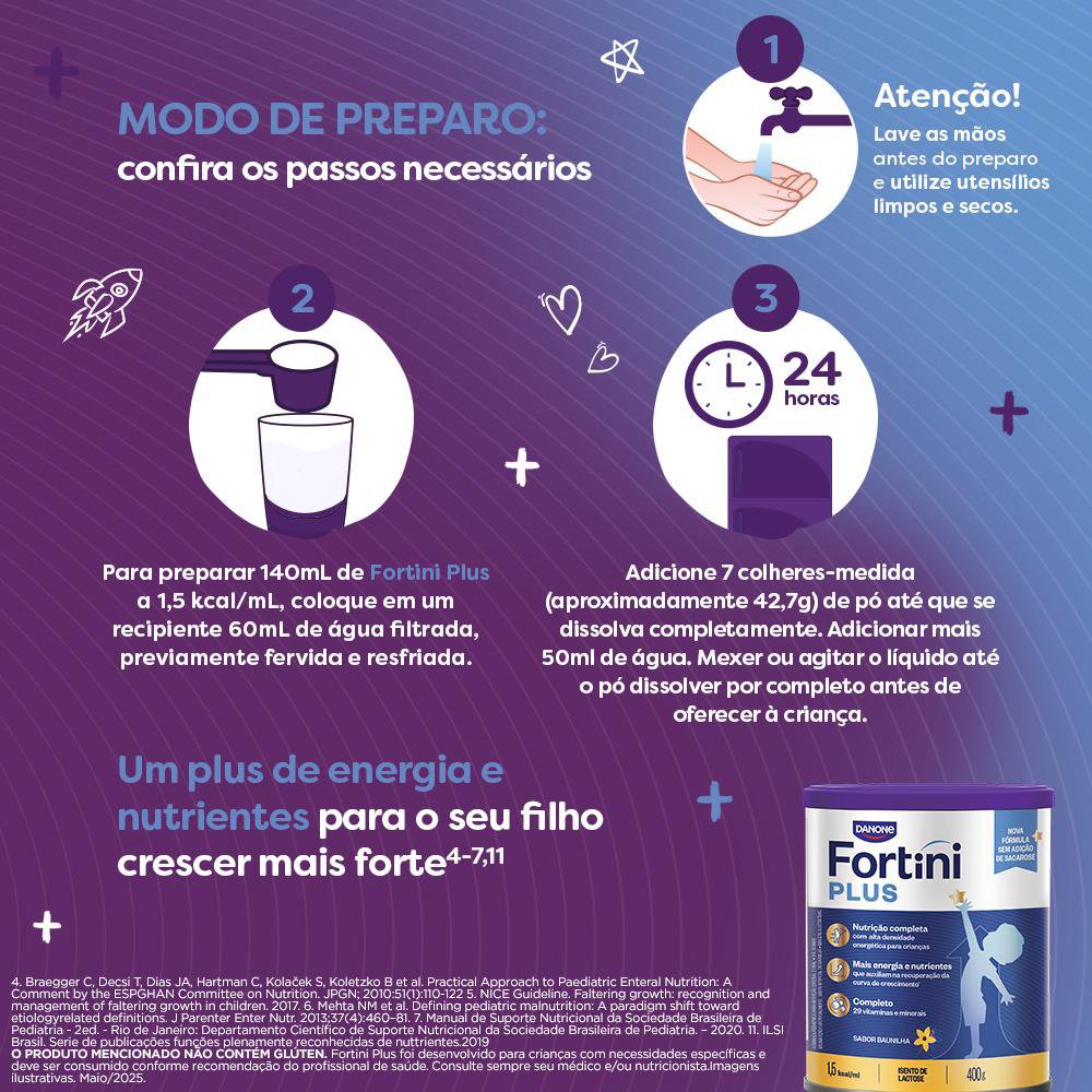 Suplemento Infantil Fortini Plus Baunilha - 400g - Imagem 7