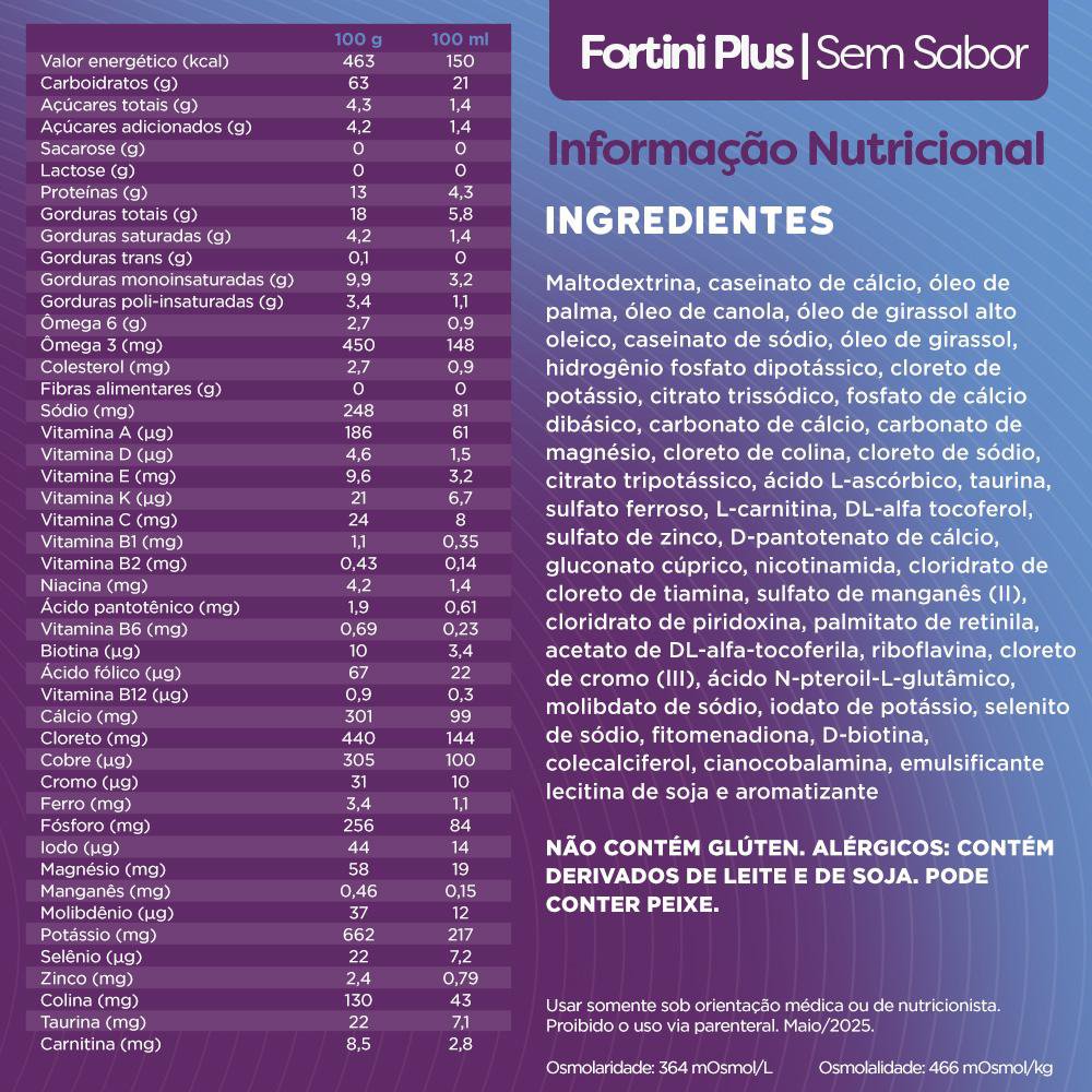 Suplemento Infantil Fortini Plus Sem Sabor - 400g - Imagem 4