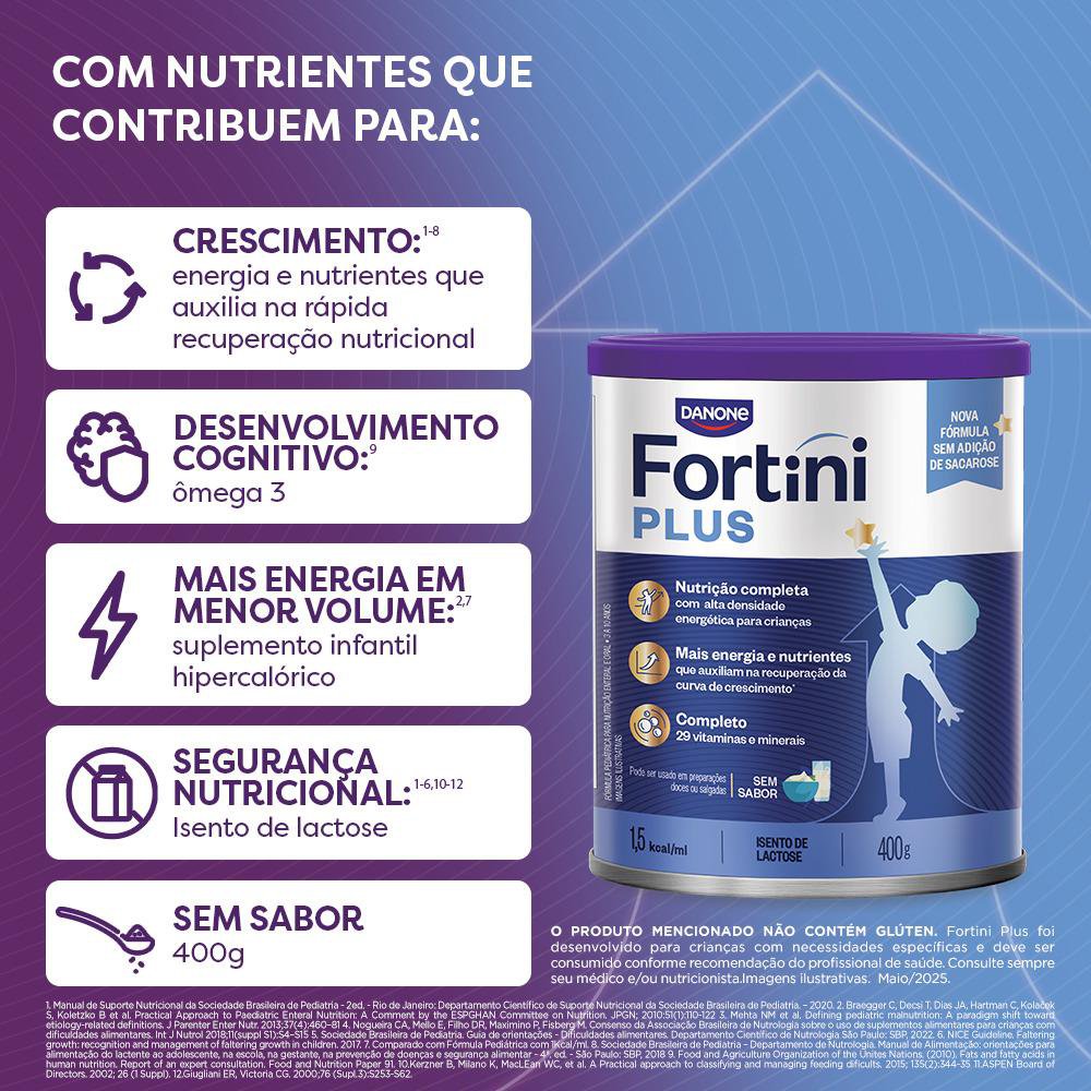 Suplemento Infantil Fortini Plus Sem Sabor - 400g - Imagem 6