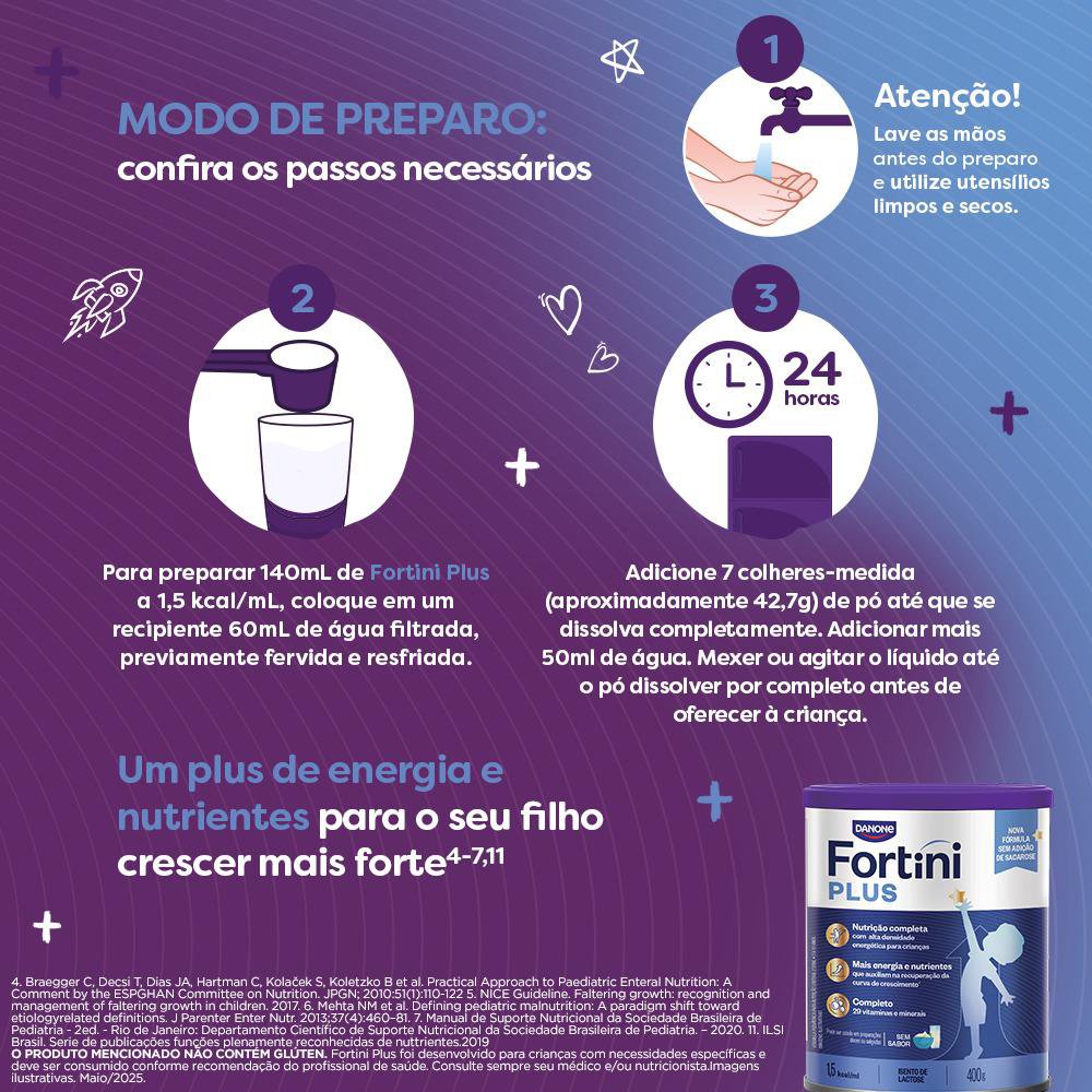 Suplemento Infantil Fortini Plus Sem Sabor - 400g - Imagem 7