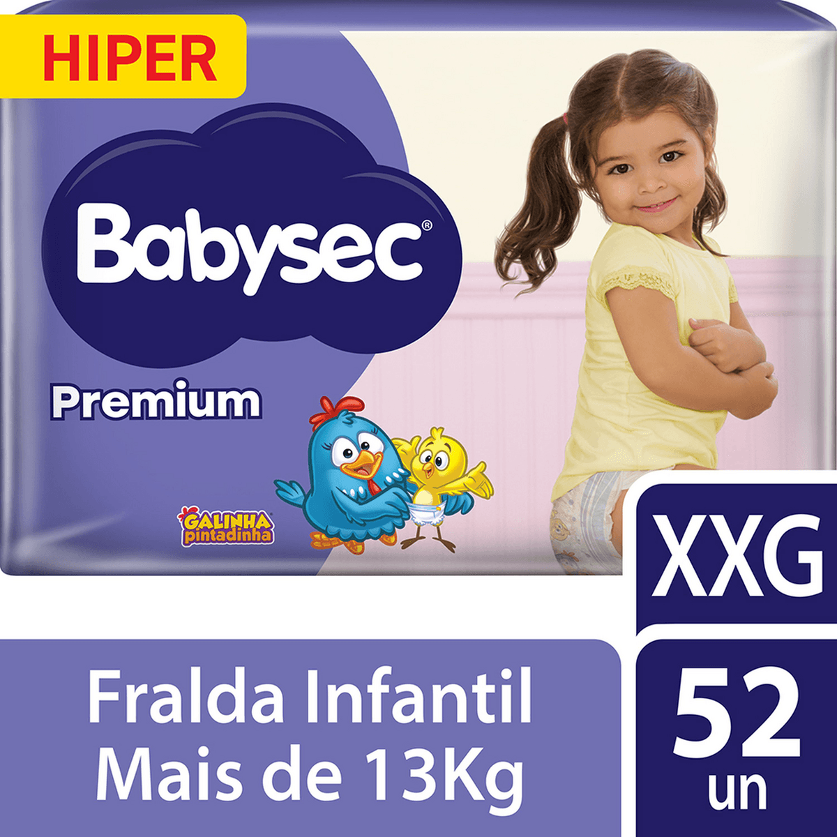 Fralda Descartável Babysec Premium XXG Hiperpacote - 52 Unidades - Imagem 4