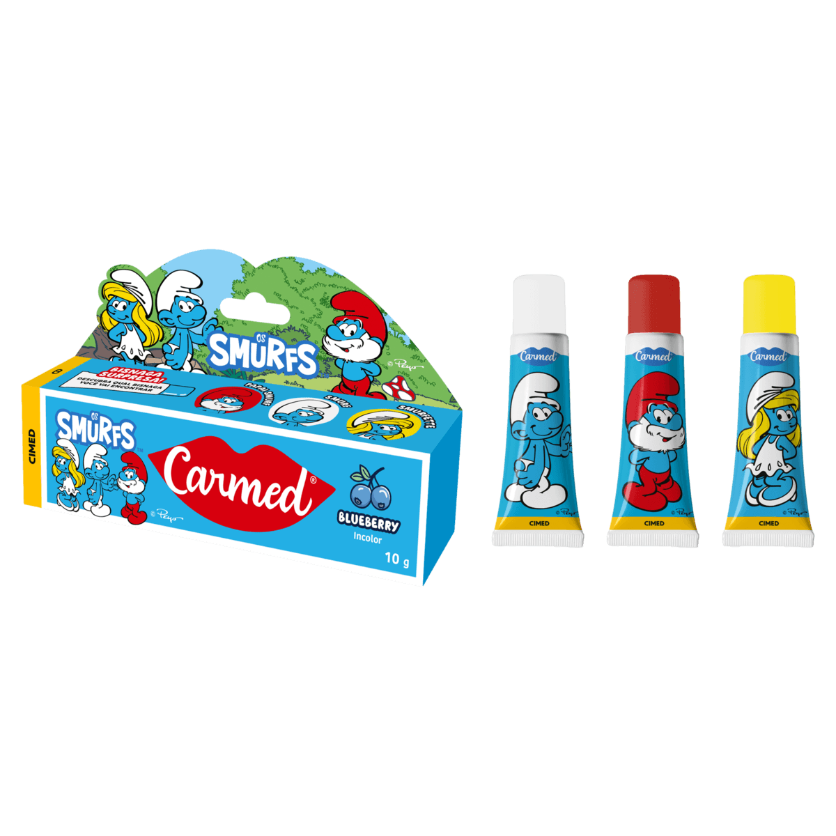 Hidratante Labial Carmed Os Smurfs Blueberry - 10g
