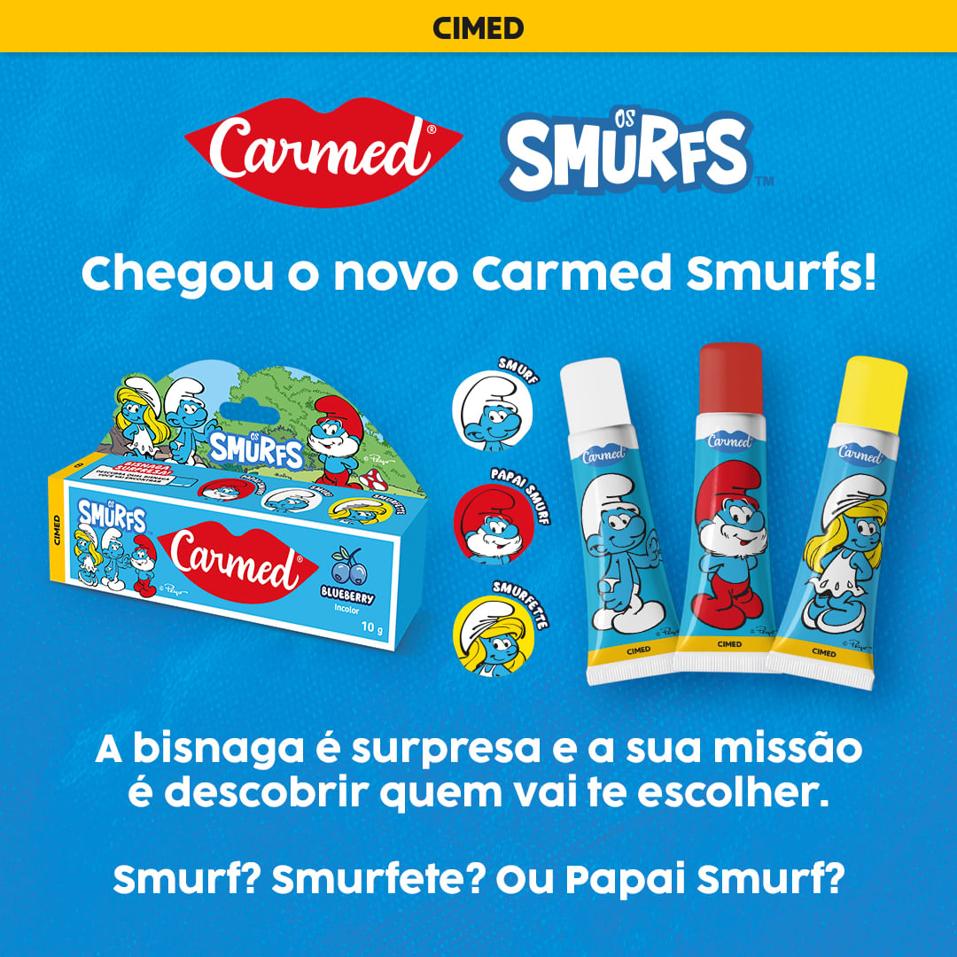 Hidratante Labial Carmed Os Smurfs Blueberry - 10g - Imagem 4