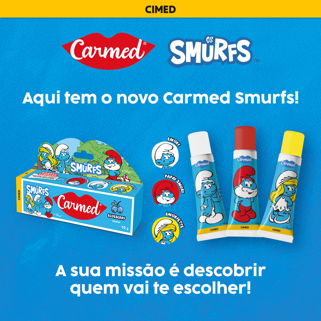 Hidratante Labial Carmed Os Smurfs Blueberry - 10g - Imagem 5