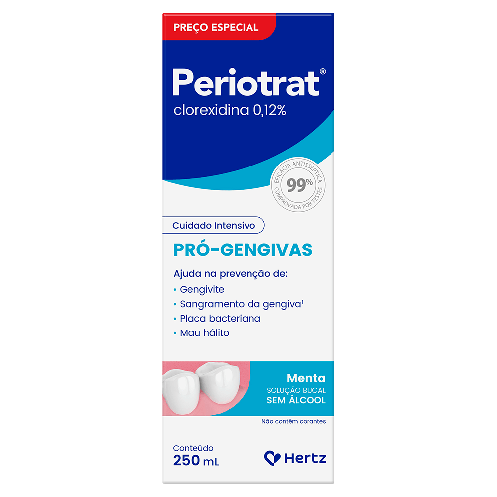 Solução Bucal Periotrat Menta sem Álcool Pró-Gengivas - 250ml