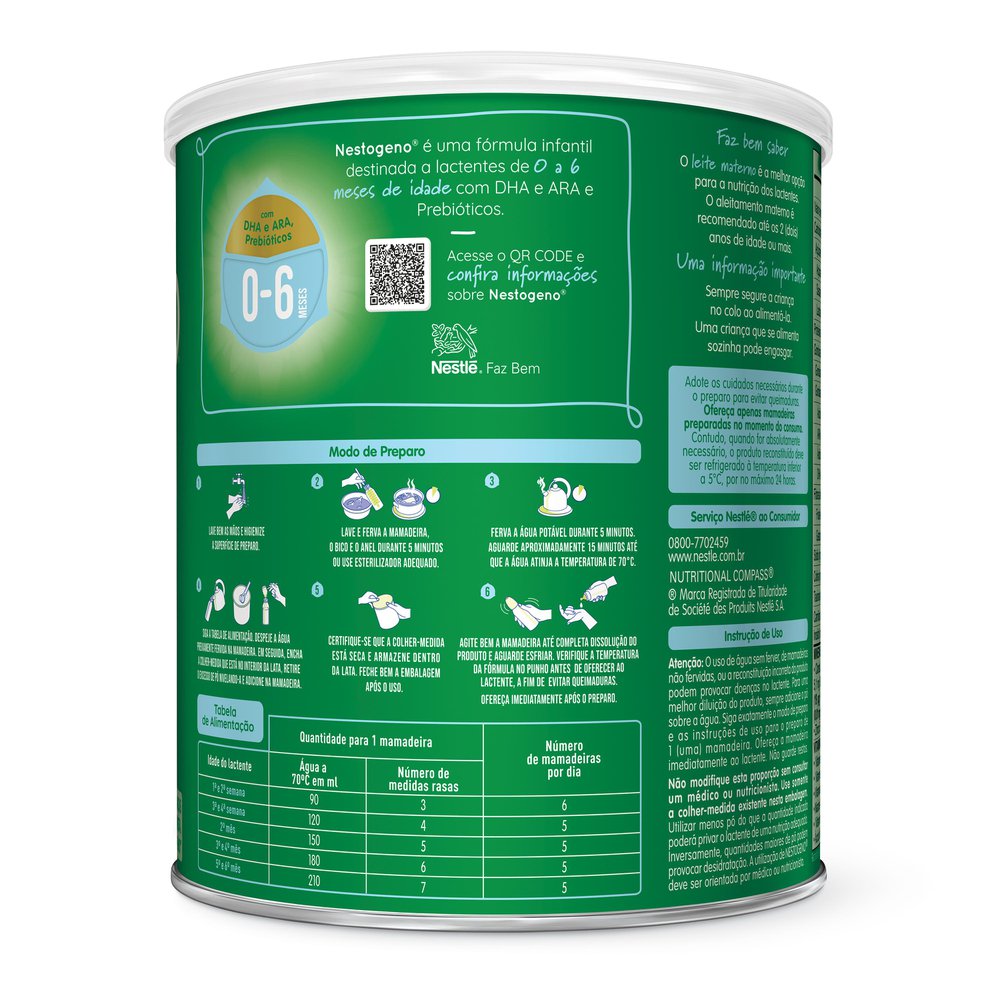 Fórmula Infantil Nestogeno 0 a 6 meses - 400g - Imagem 3