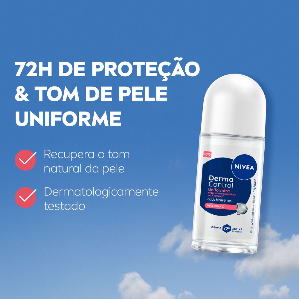 NIVEA Desodorante Roll-on Derma Control Uniformiza - 50ml - Imagem 7