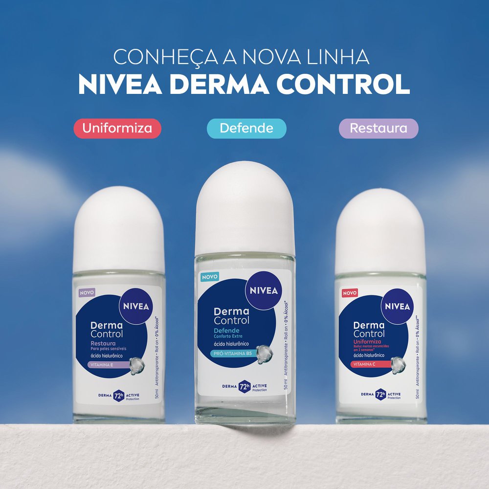 NIVEA Desodorante Roll-on Derma Control Uniformiza - 50ml - Imagem 9