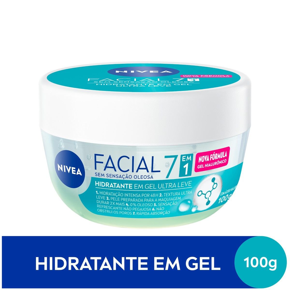 NIVEA Hidratante Facial em Gel Ultraleve 7 em 1 - 100g - Imagem 2