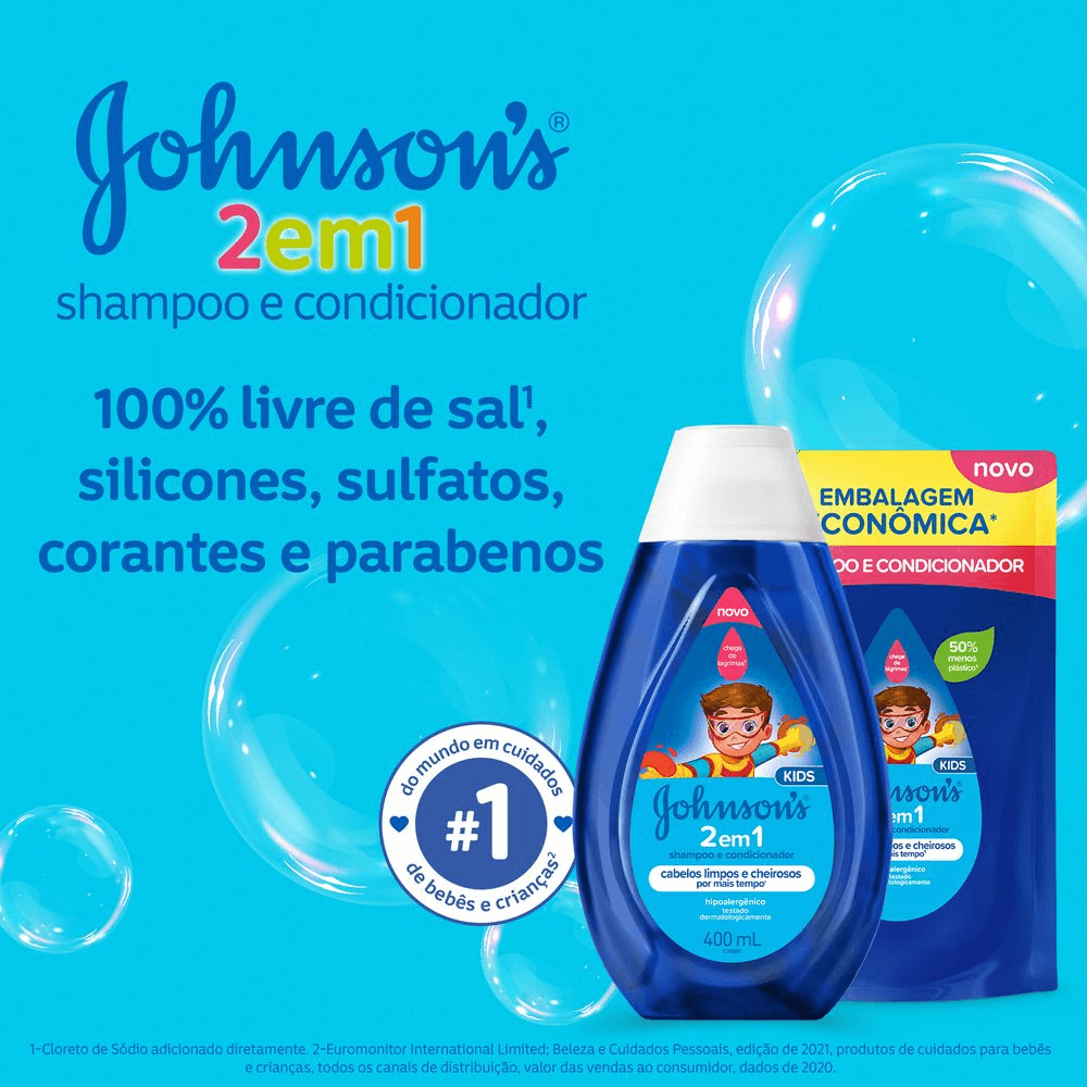 Shampoo 2 em 1 Johnson's Kids - 400ml - Imagem 5