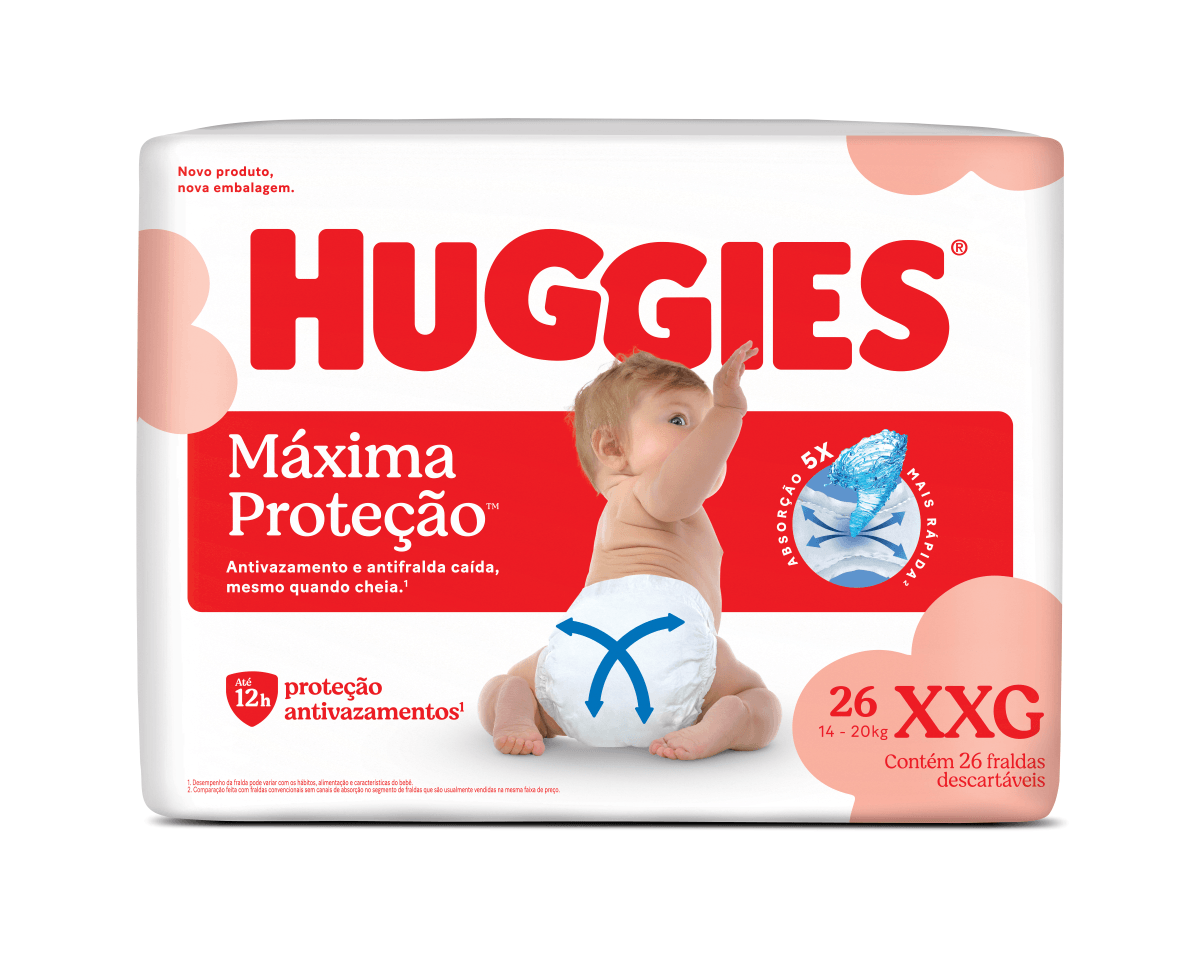 Huggies Fralda Supreme Care XXG 26 un - Xtra-Flex, Canais em X, Proteção 12h