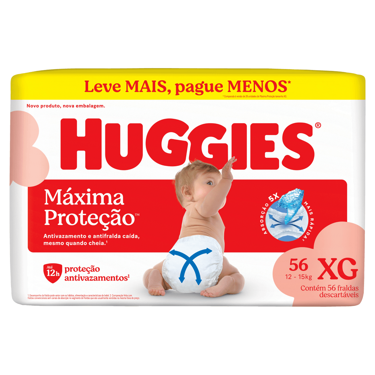 Fralda Huggies Supreme Care 56 unidades XG