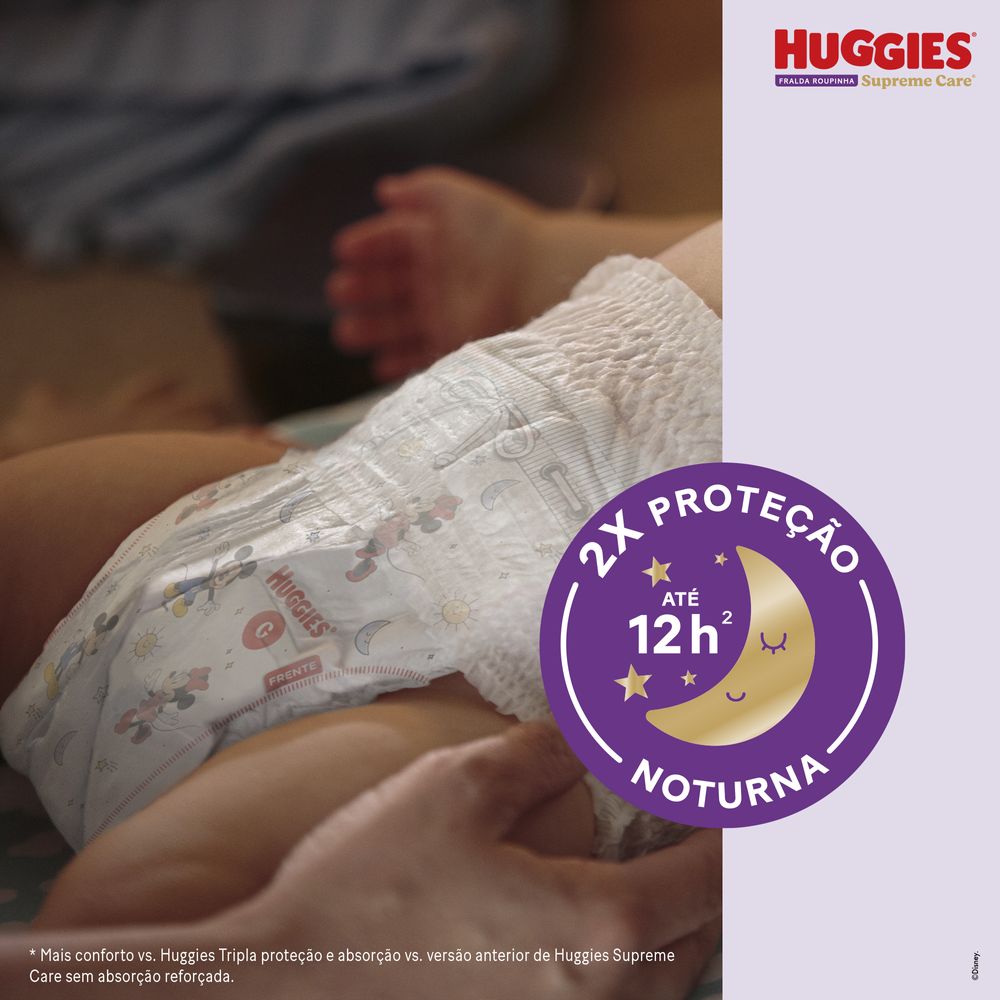 Huggies Fralda Roupinha Supreme Care XG 64 un. - 12h Absorção Xtra-Flex Maxisec - Imagem 2