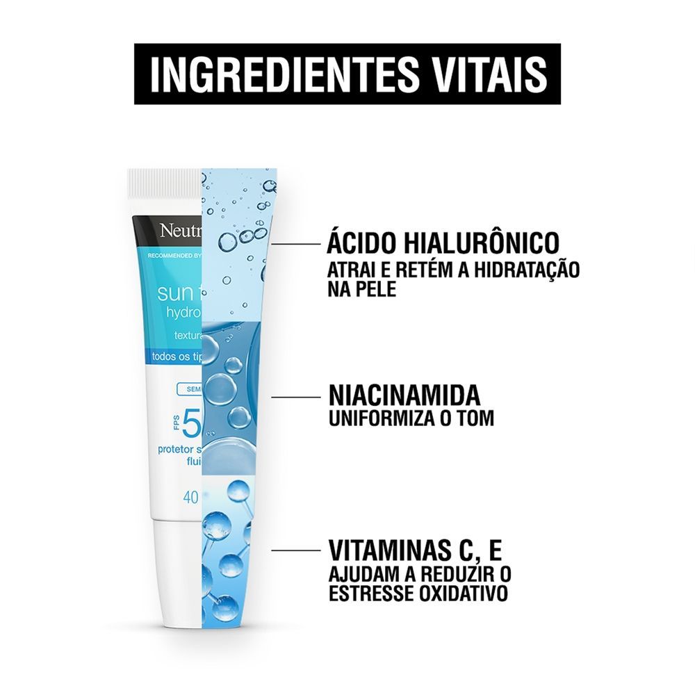 Protetor Solar Facial Neutrogena Sun Fresh Hydro Boost FPS 50 Sem Cor 40ml - Imagem 9