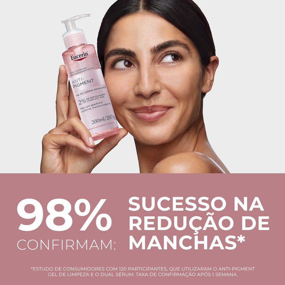 EUCERIN Gel de Limpeza Facial e Corporal 200ml, Anti-Pigment, Esfoliação Suave, Esfoliante, Pele Uniforme - Imagem 4