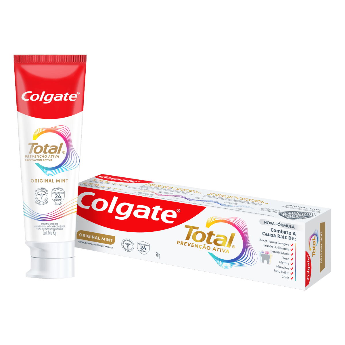 Creme Dental Original Mint Colgate Total Prevenção Ativa - 90g