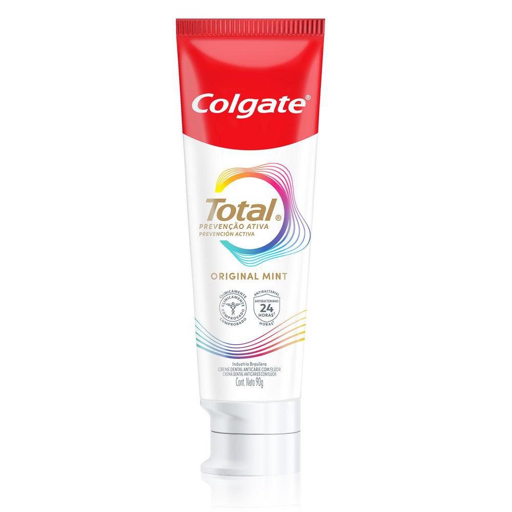 Kit Creme Dental Original Mint Colgate Total Prevenção Ativa 90g - 4 Unidades - Imagem 3