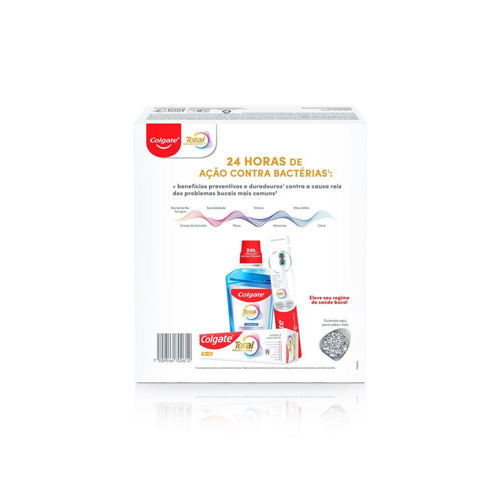 Kit Creme Dental Original Mint Colgate Total Prevenção Ativa 90g - 4 Unidades - Imagem 4