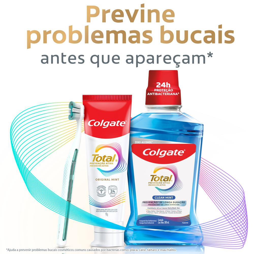 Kit Creme Dental Original Mint Colgate Total Prevenção Ativa 90g - 4 Unidades - Imagem 7