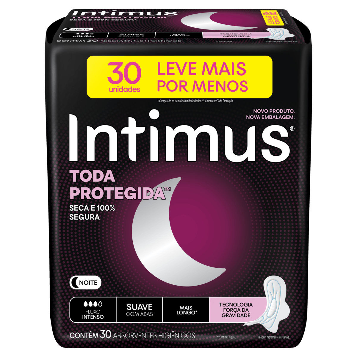 Absorvente Intimus® Noturno Suave C/ Abas - 30 un