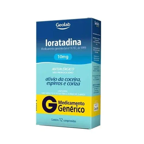 Loratadina 10Mg Genérico Geolab - 12 Comprimidos