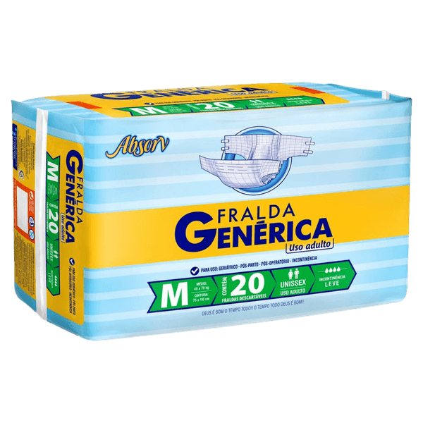 Fralda Descartável Adulto M Aloe Vera Tradicional Pacote 20 Unidades