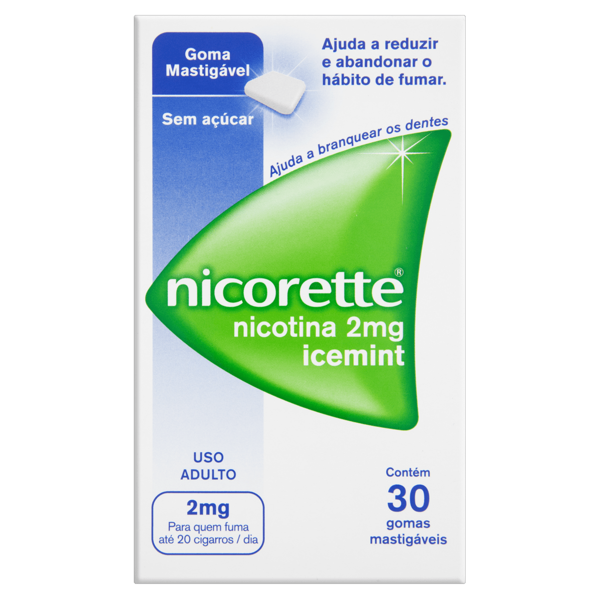 Nicorette Icemint 2Mg - 30 Gomas Mastigáveis