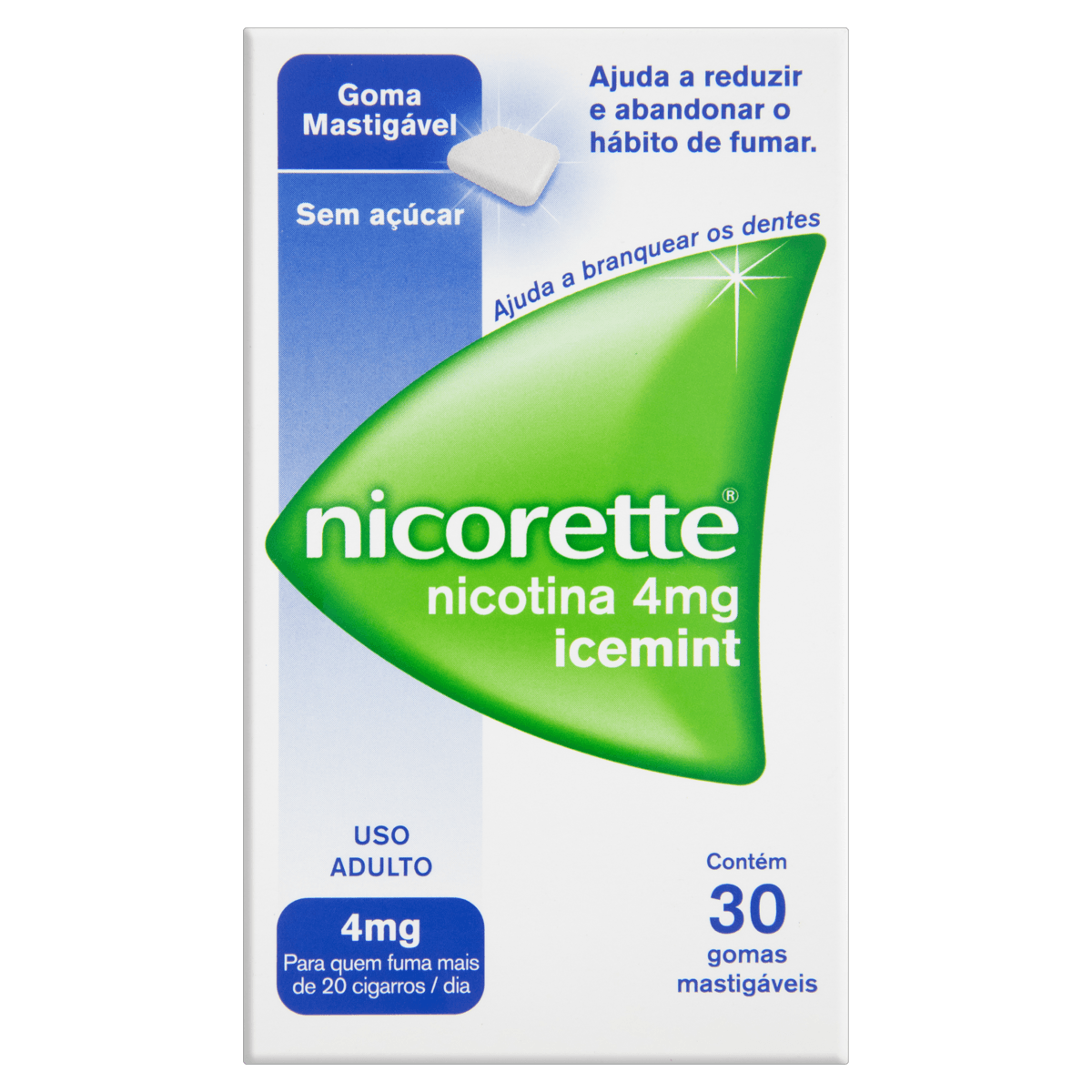Nicorette Icemint 4Mg - Nicorette - 30 Gomas Mastigáveis — Nicorette 4Mg Icemint - 30 Gomas Mastigáveis