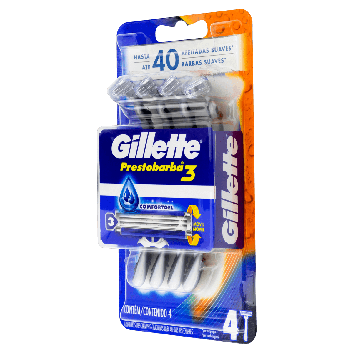 Aparelho Barbear Prestobarba 3 Com 4 - Gillette Prestob3