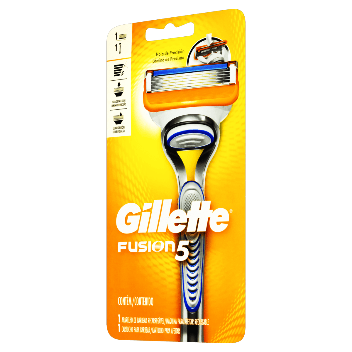 Aparelho de Barbear Fusion 5 5 lâminas com aloe Gillette para pele sensível
