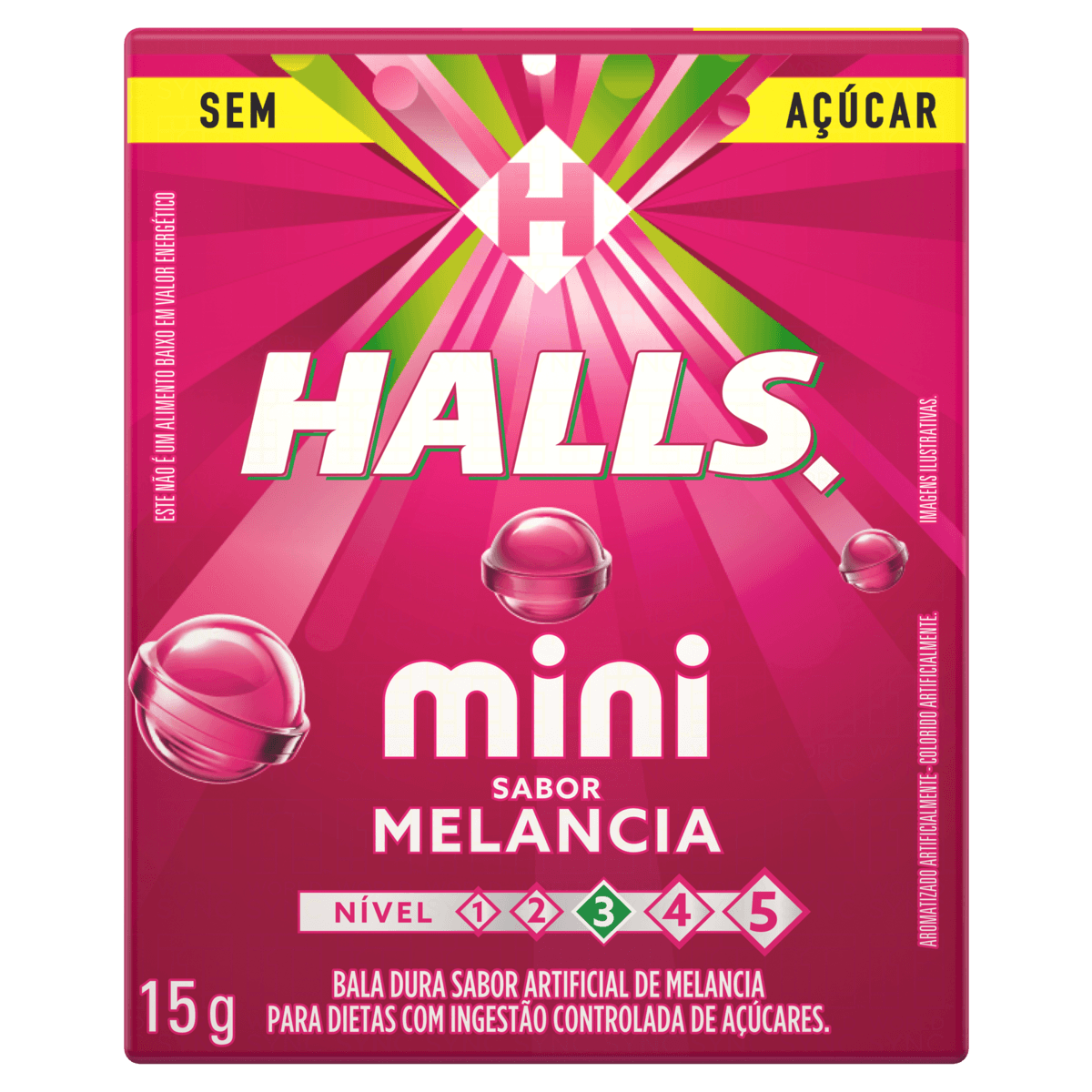 Bala Drops Halls Mini Melancia 01Un 15G - Halls
