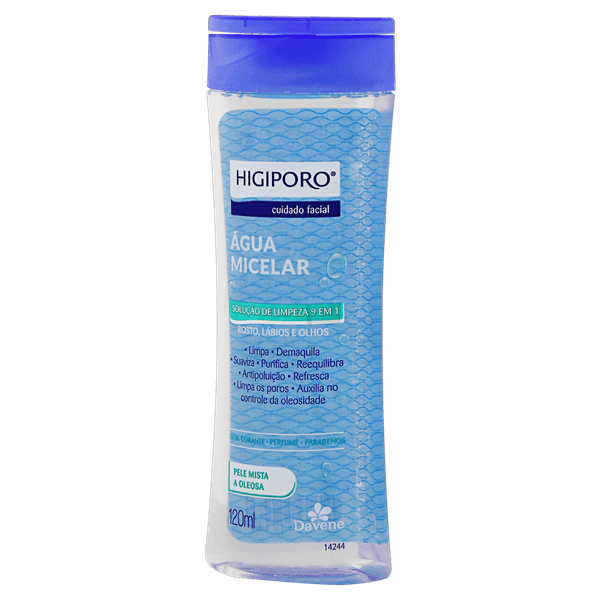Água Micelar Higiporo Pele Mista 120Ml - Davene