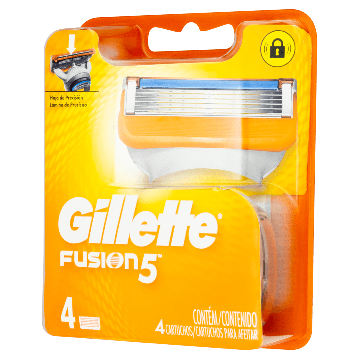 Carga de Aparelho para Barbear Gillette Fusion5 4 Unidades