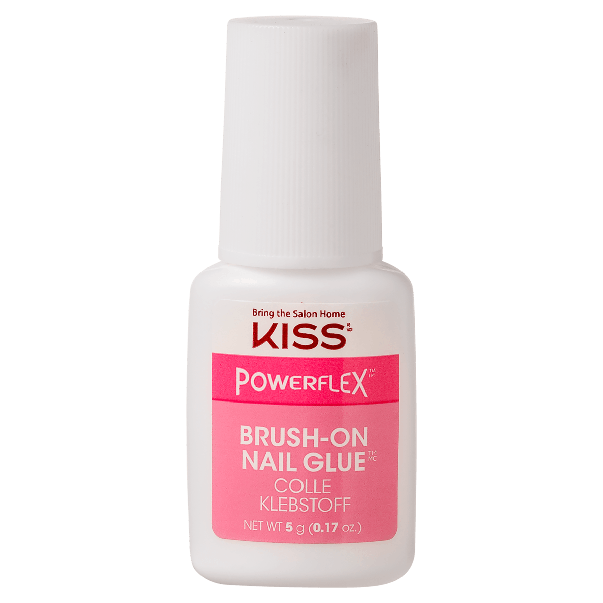 Cola para Unha Brush-On Powerflex Branco e Rosa 5g Kiss NY
