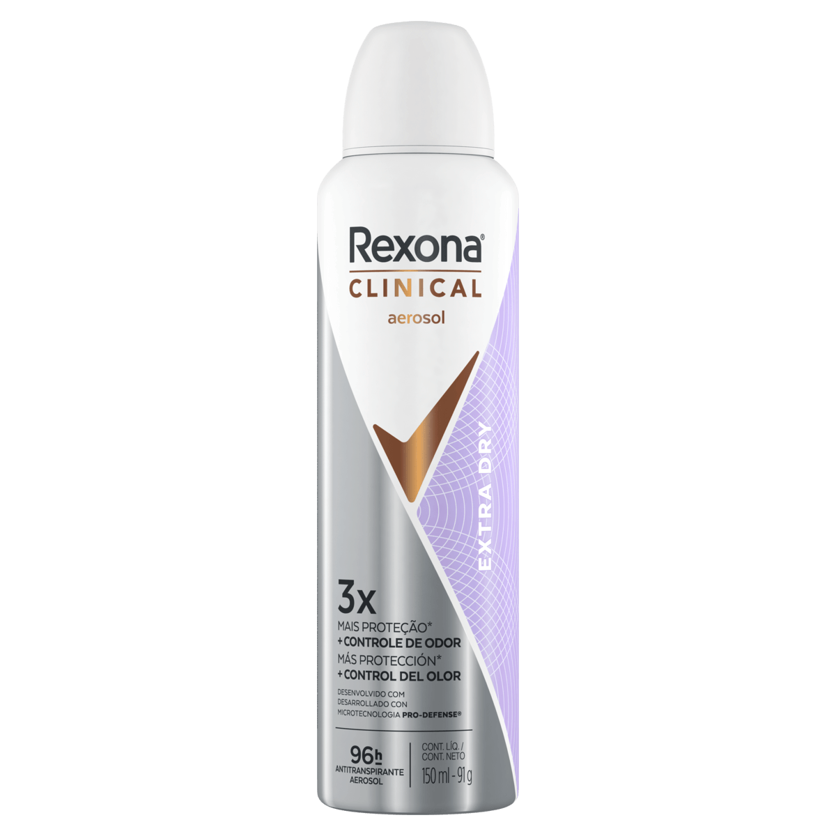 Desodorante Antitranspirante Aerosol Rexona Clinical Extra Dry - 150ml - Imagem 3