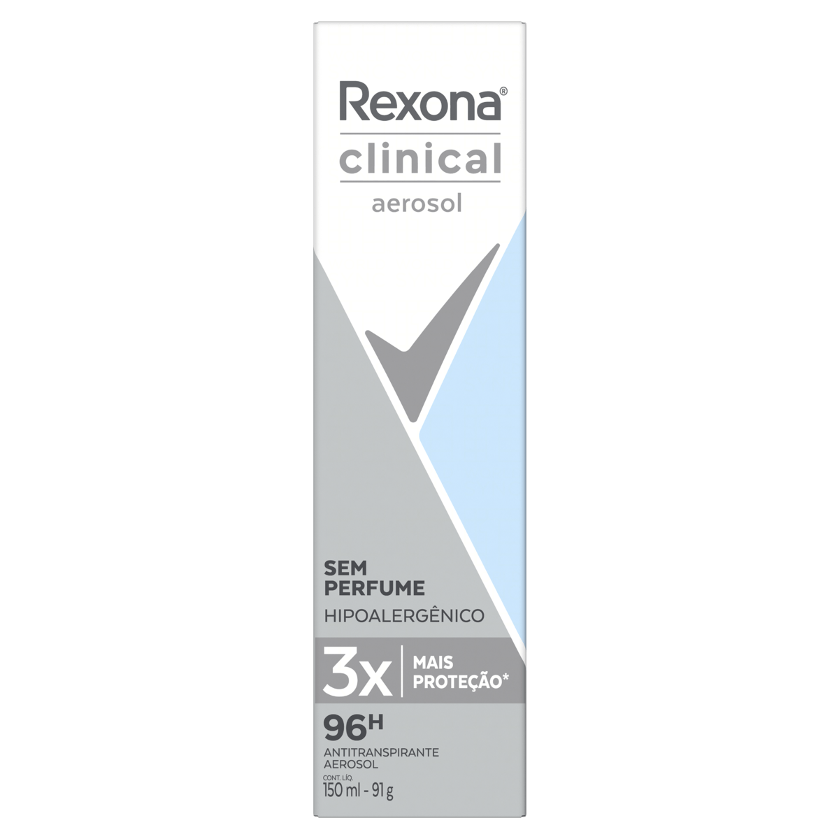 Desodorante Antitranspirante Aerosol Rexona Clinical Sem Perfume - 150ml - Imagem 4